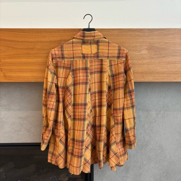 Free People We The Free Kalli Plaid Buttondown Shirt Flannel Tunic Top, Size XS - Picture 9 of 12